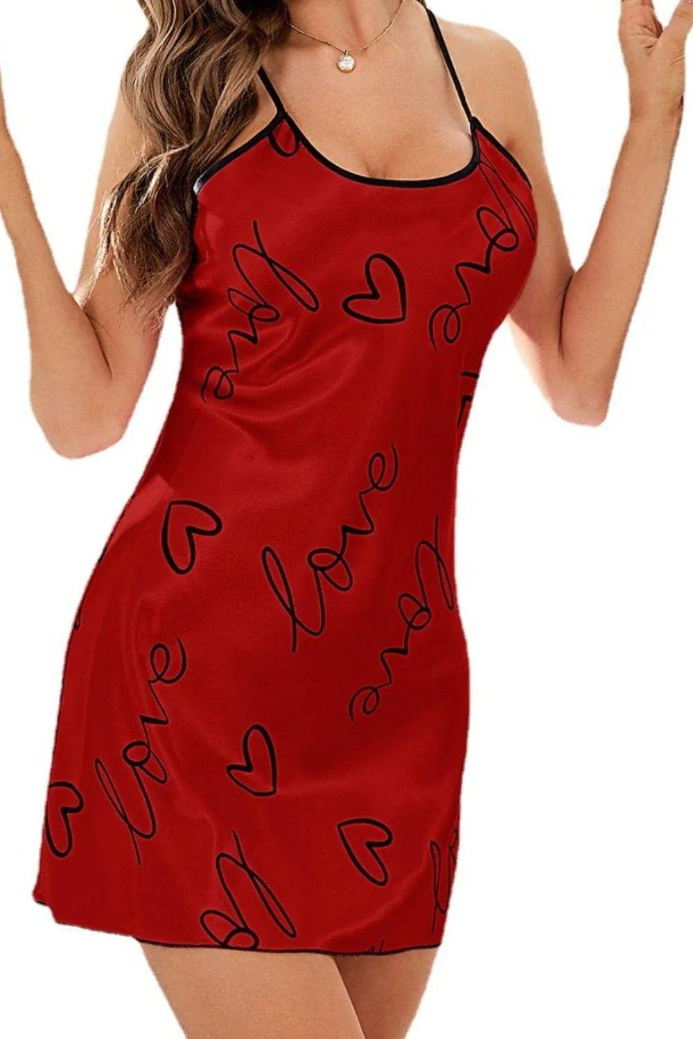 Crisscross Printed Spaghetti Strap Lounge Dress Sleep Dresses - Tophatter Daily Deals